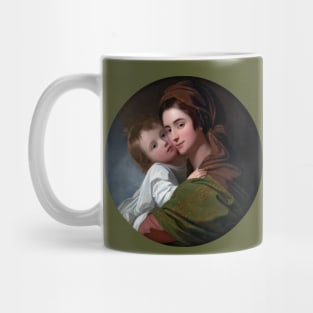 Mother and child hugging, painting by Benjamin West Mug